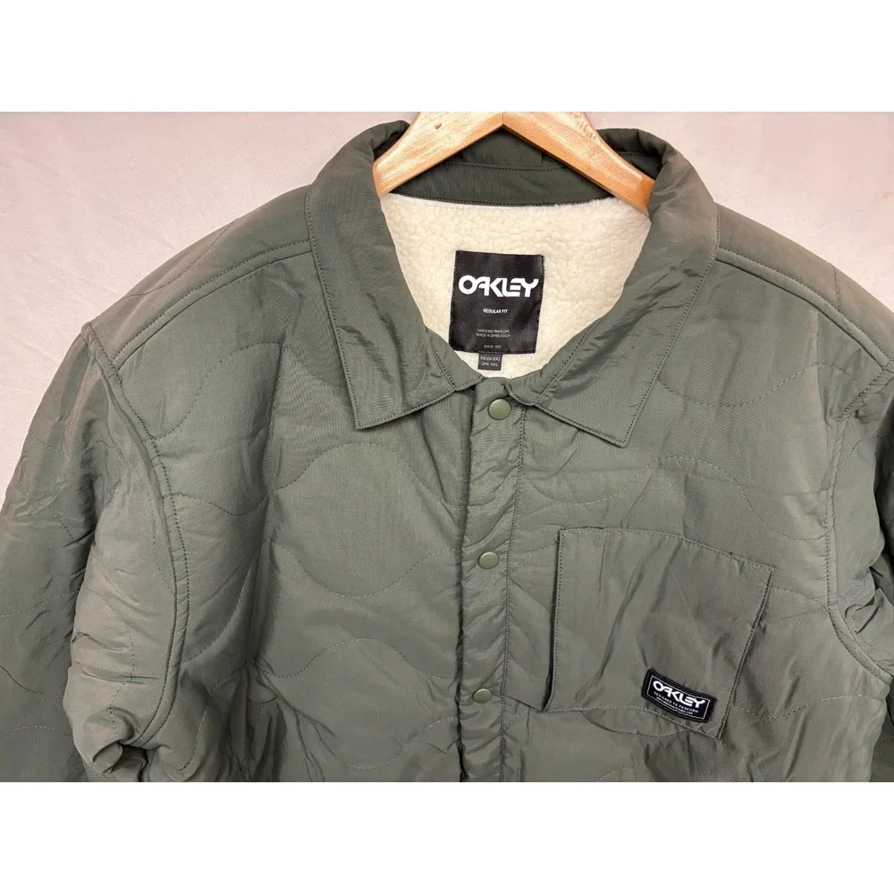 Oakley Quilted Sherpa Jacket Mens New Dark Brush Regular Fit Long Sleeve 2XL NWT
